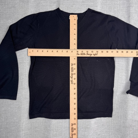 Richards & Jones Women Sweater Black Knit V-Neck Size Small Vintage - Picture 2 of 5